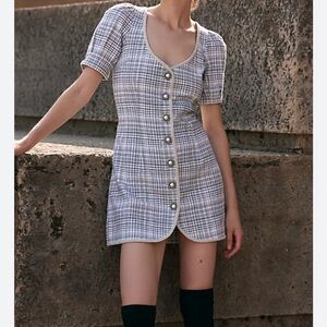 Free people Juno B Plaid Button-Down  mini dress size S